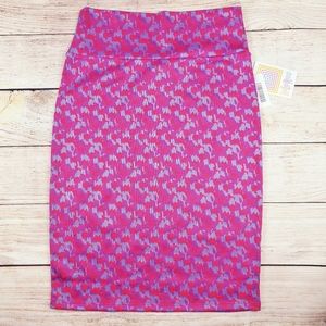 NWT LulaRoe Cassie Stretch Pencil Skirt Pink Geometric Pink